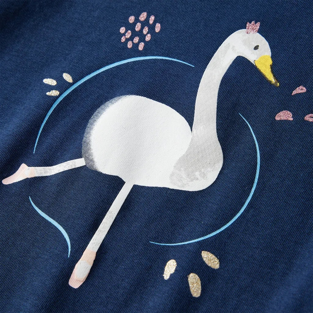 Maglietta da Bambina a Maniche Lunghe Blu Marino 128 13697