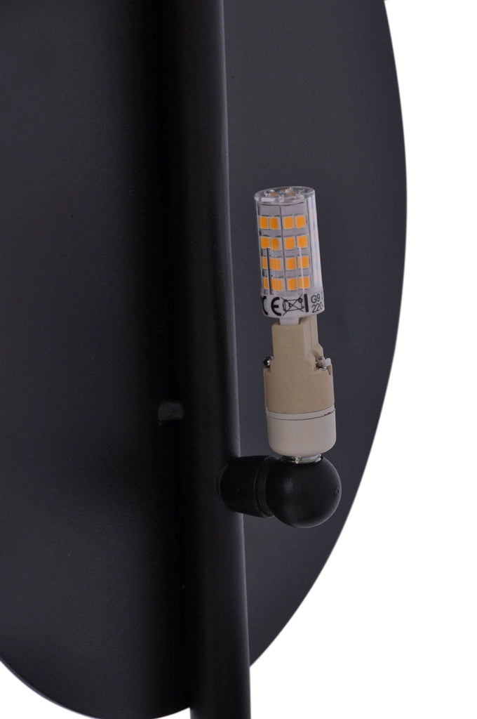 Applique moderna nera in metallo anello G9 Kaja REGA K-4637