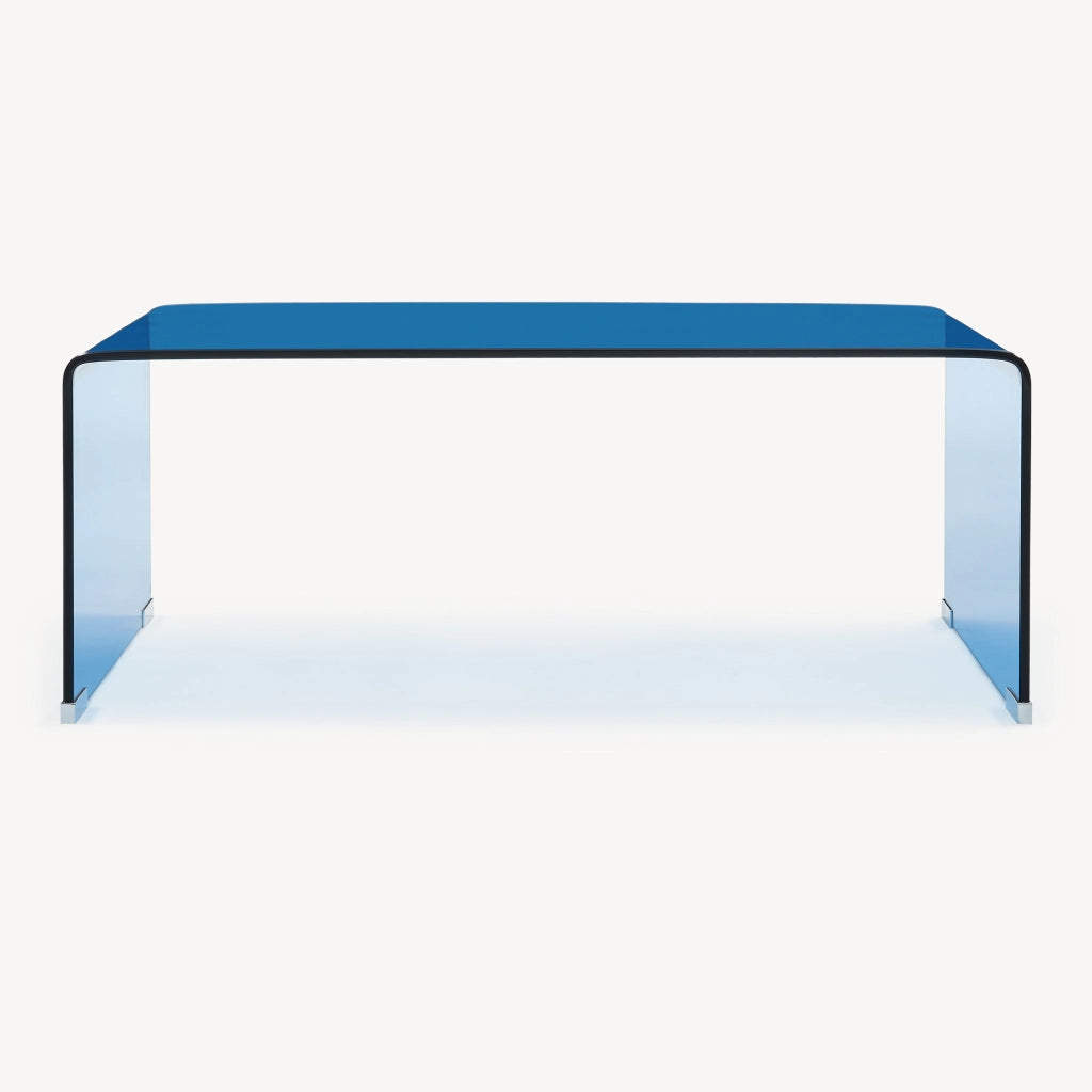 Tavolino da Caffè Väsas in Vetro 90 x 45 x 35 cm - Blu [en.casa]