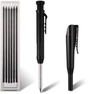Set di matite meccaniche per carpenteri con smerigliatrice integrata - Stati di sostituzione per matite - Lavorazione del legno - Marcature precise - Presa antiscivolo - Matita per carpenteri