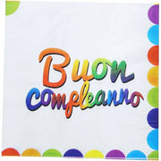 Trade Shop - Set 30pz Tovaglioli Di Carta Per Feste Colorati Scritta Buon Compleanno Festa Party -