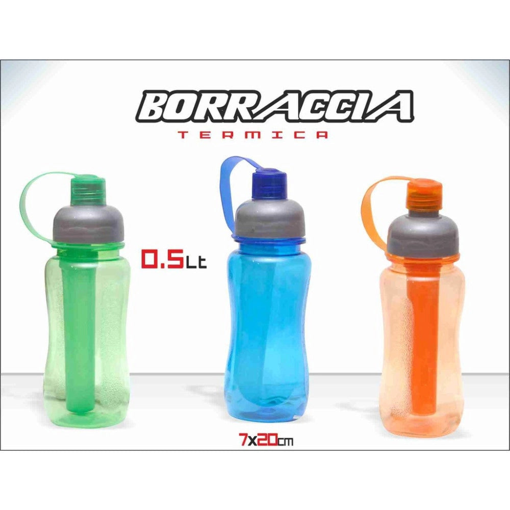 Trade Shop - Borraccia Termica 0,5l Con Sistema Refrigerante – Bottiglia Sportiva In Plastica Per Bevande Fresche -
