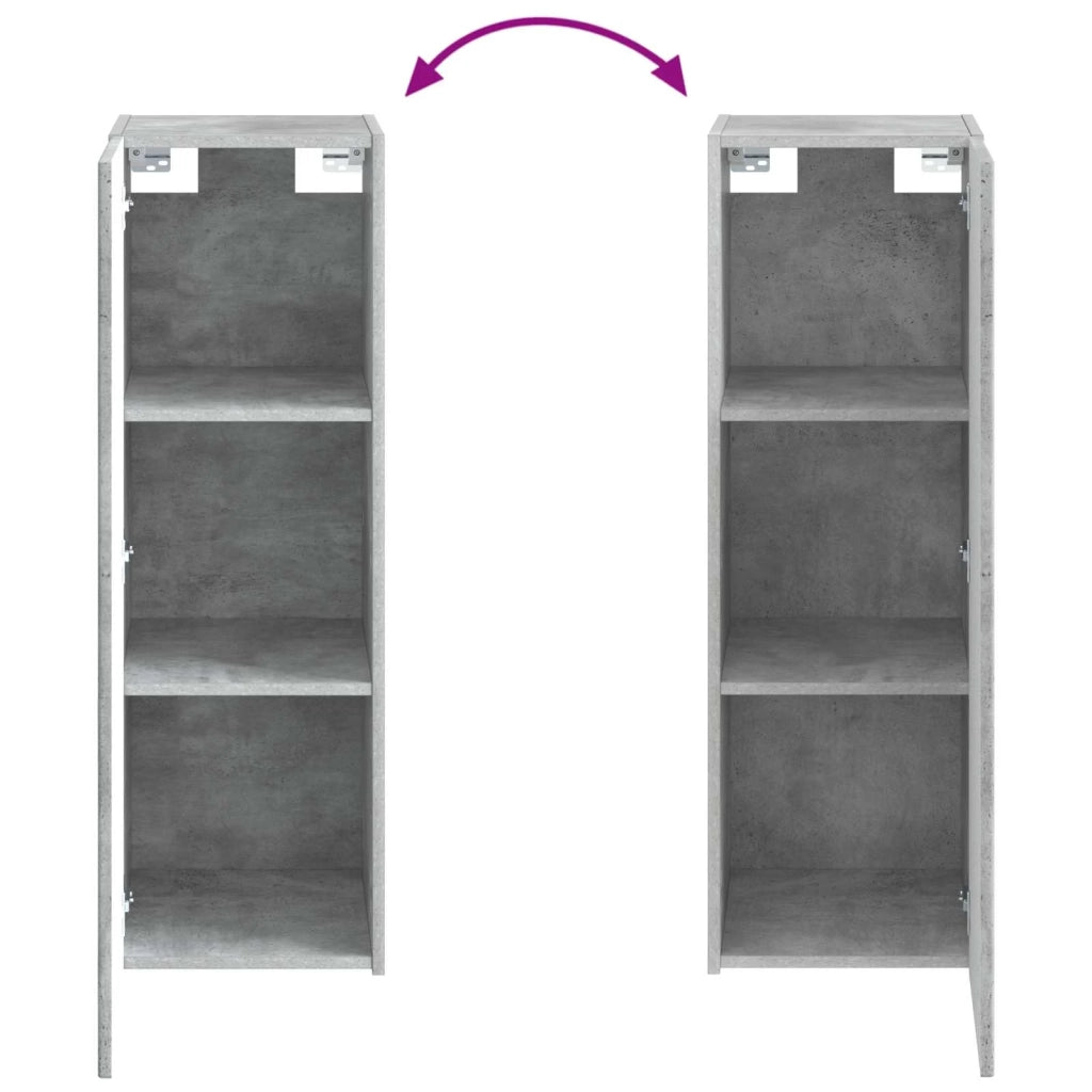 Mobiletto da Bagno a Muro Grigio Cemento 33 x 34,5 x 60 cm 890665