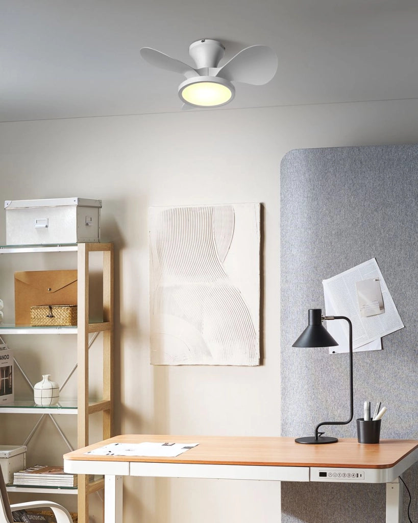 Ventilatore da soffitto con luce Materiale sintetico bianco Telecomando Moderno Soggiorno scandinavo