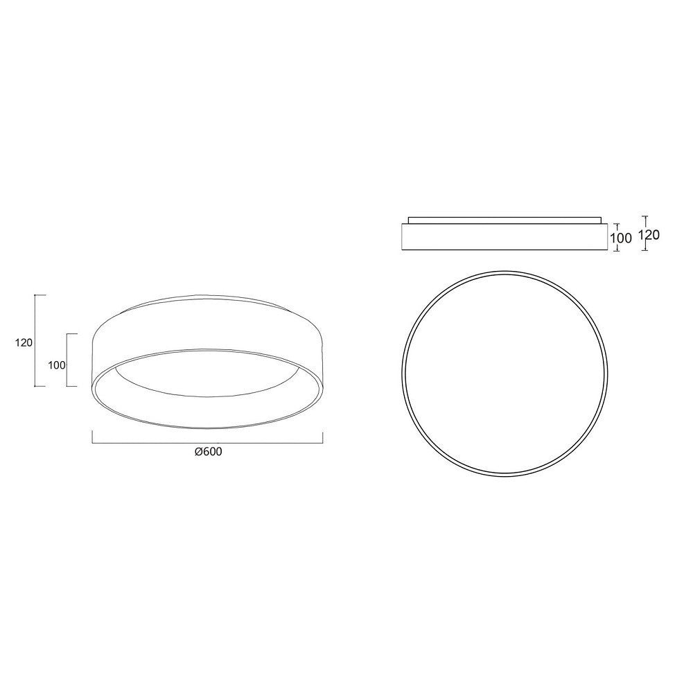 Trade Shop - Plafoniera Tonda Lampada Soffitto Parete Led 42w Cct 3000k 4000k Luce 60cm 230v -
