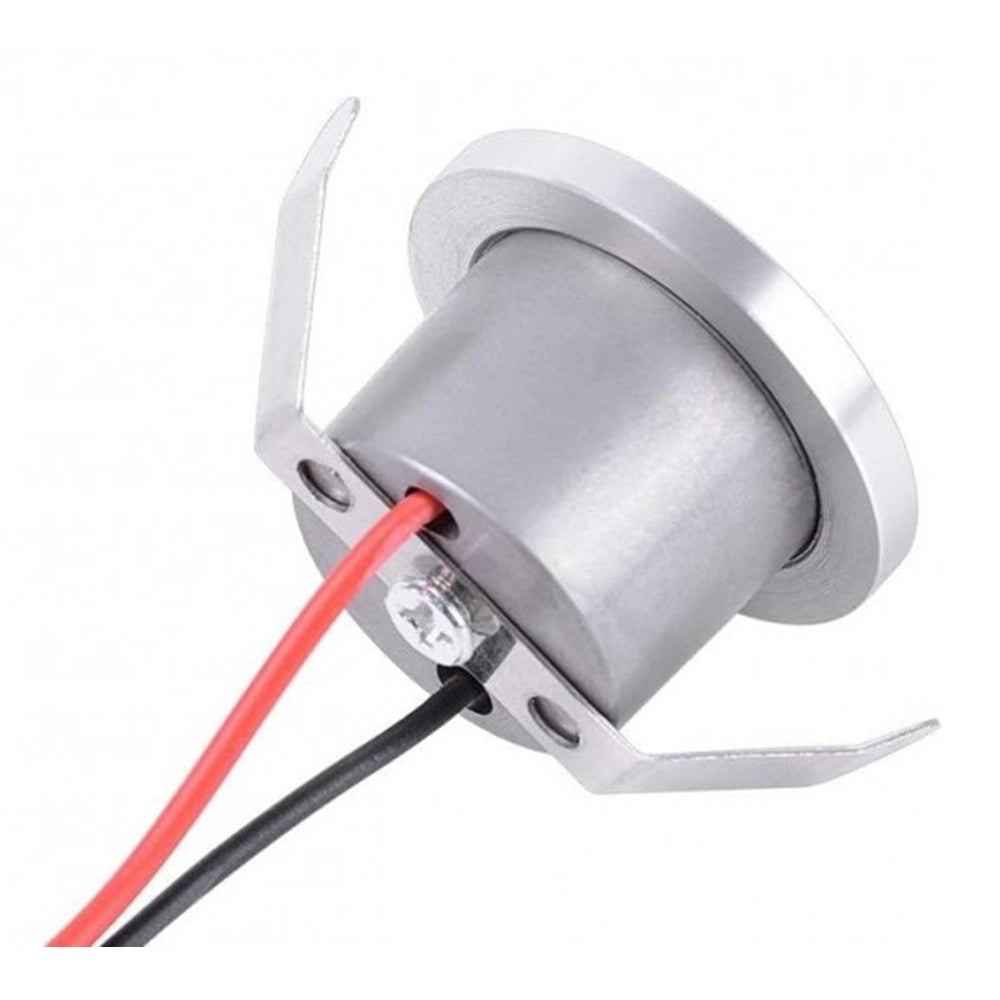 Trade Shop - Faretto 1w Led Incasso A Soffitto Ip20 Argento Mini Spot Segnapassi Luce Fredda 00243 -