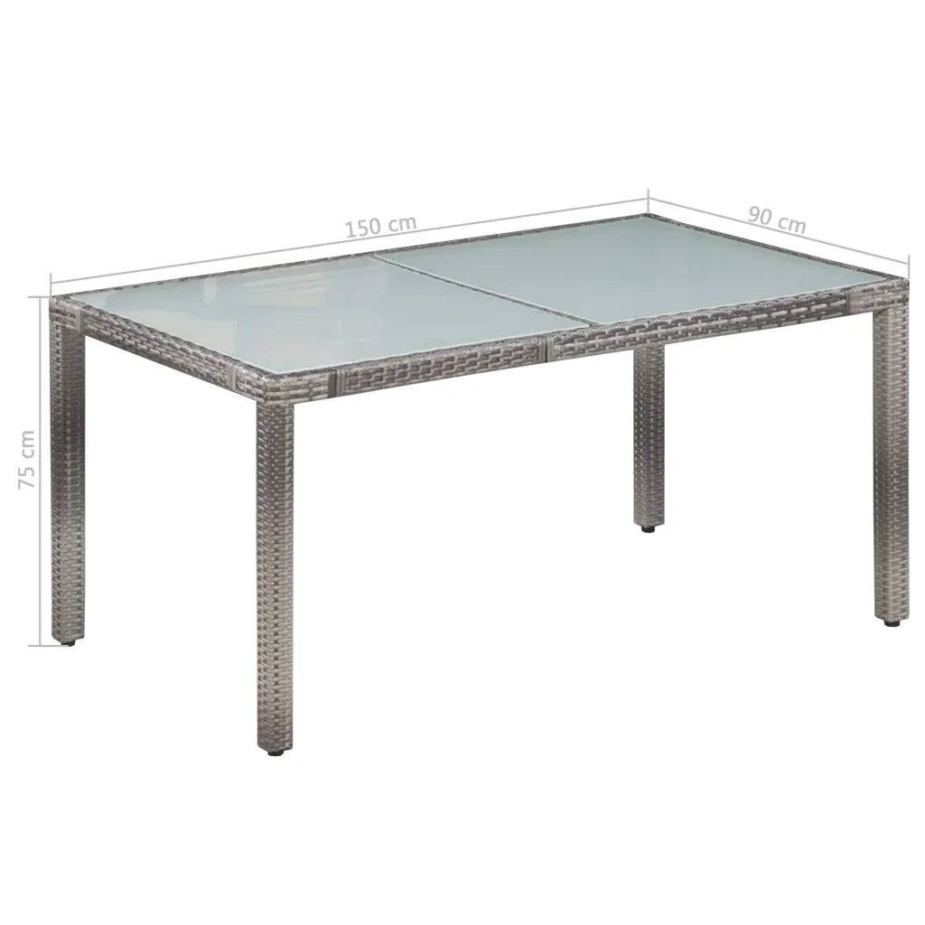 Set da Pranzo per Esterni 7 pz con Cuscini in Polyrattan Grigio 44071