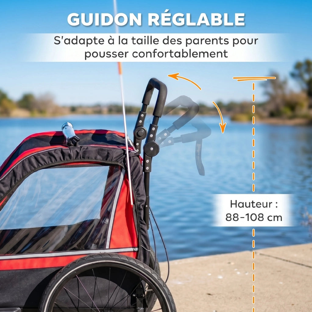 Carrello bicicletta bambini 2 in 1 ¨C Minimal ¨C rosso