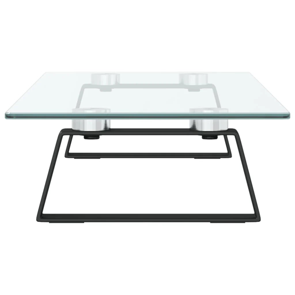 Supporto per monitor mobile da scrivania 60 x 20 x 8 cm vetro temperato e metallo nero 02_0044897