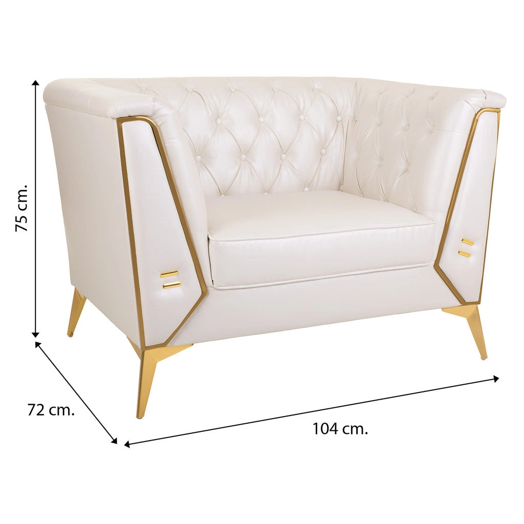 Poltrona imbottita bianca 104x72x75h