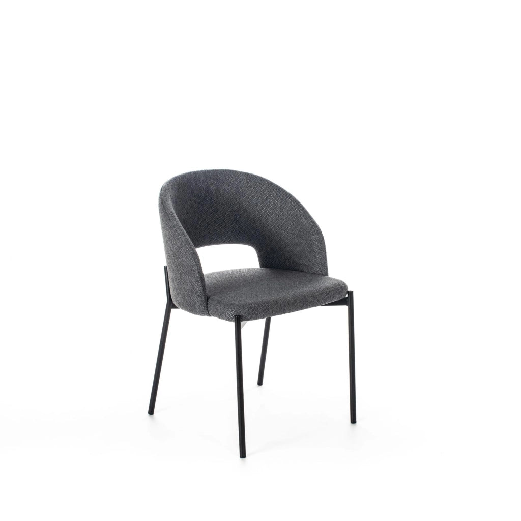4x Sedia in tessuro grigio e gambe antracite 555x78,5h cm
