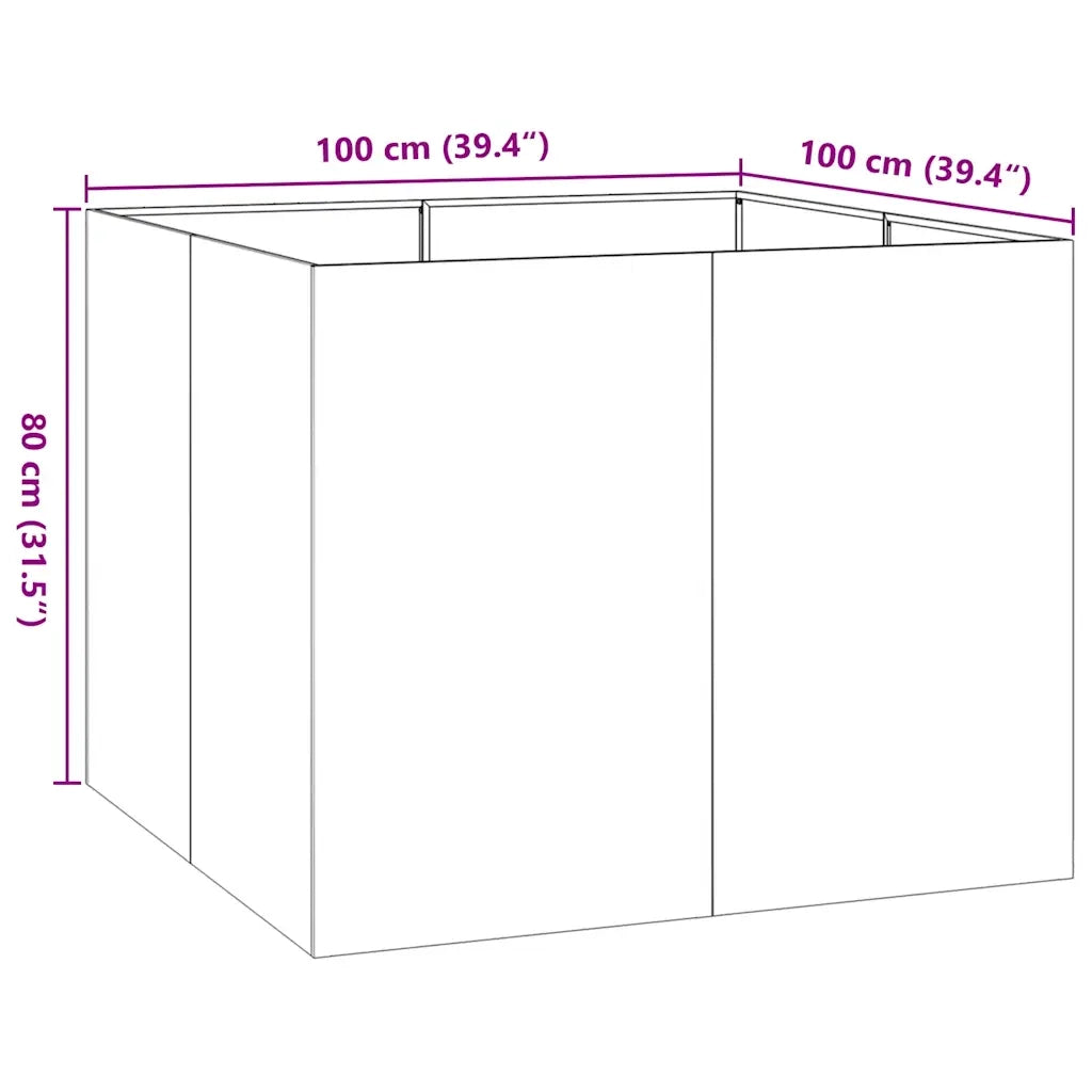 Fioriera 100x100x80 cm in Acciaio Inox 860826