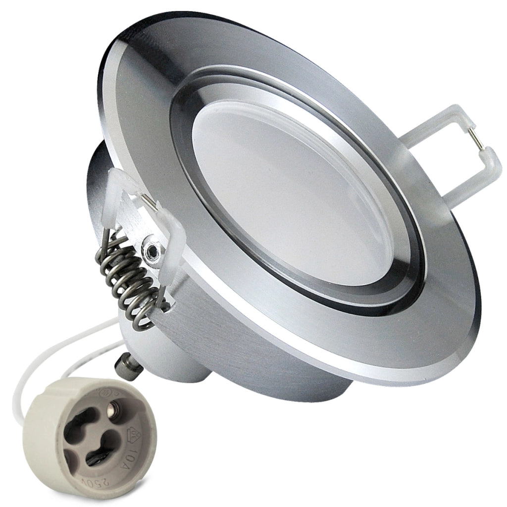 Faretto da incasso LED tondo argento GU10 Polux SUN