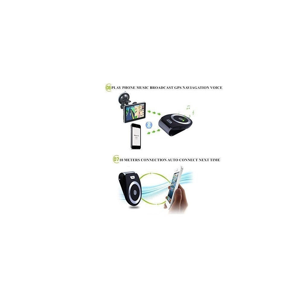 Trade Shop - Vivavoce Audio Per Auto Bluetooth 4.1 Per Chiamate Vocali Gps E Ascoltare Musica -