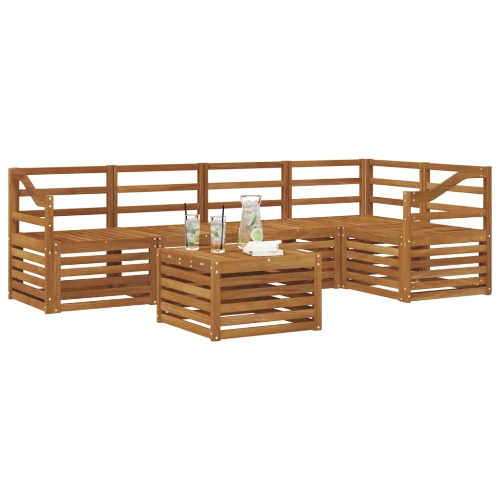 Set divani 6 pcs Naturale Legno di Acacia Massello 3374864