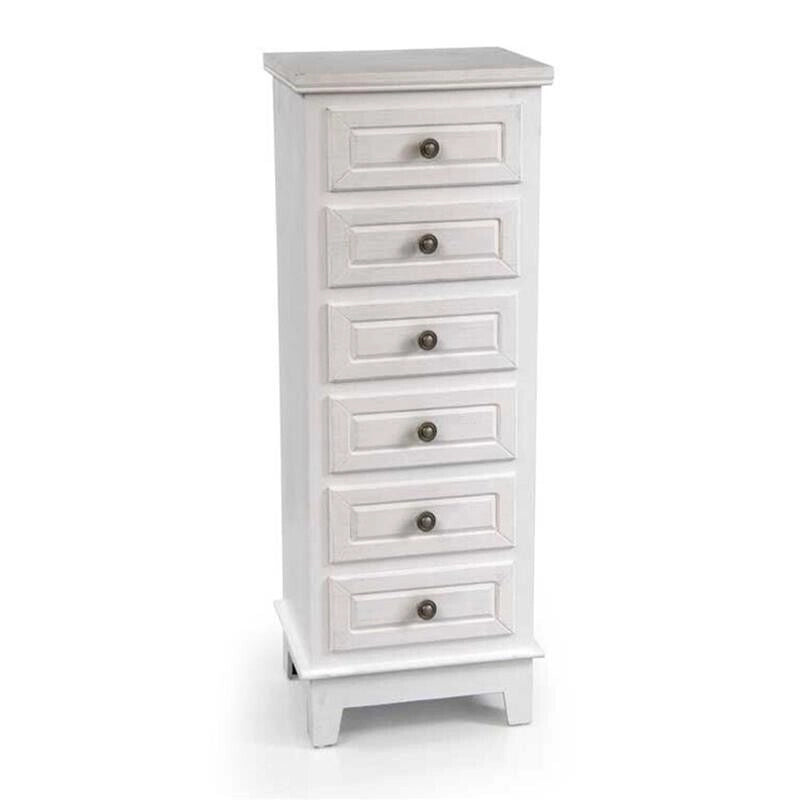 PERLA CASSETTIERA A 6 CASSETTI 40 X 30 X 109 CM COLORE BIANCO