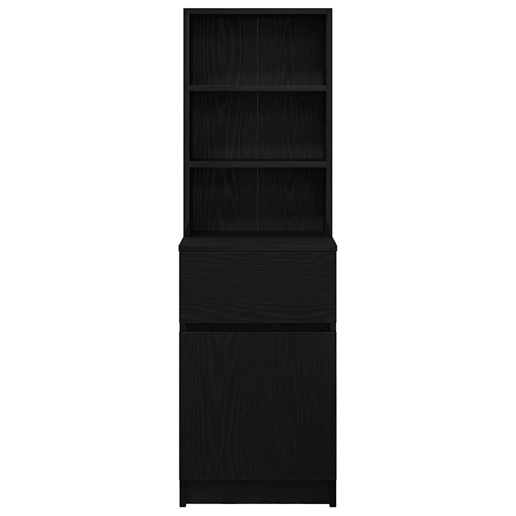 Comodino Nero 39x35x125 cm in Legno Multistrato 861311