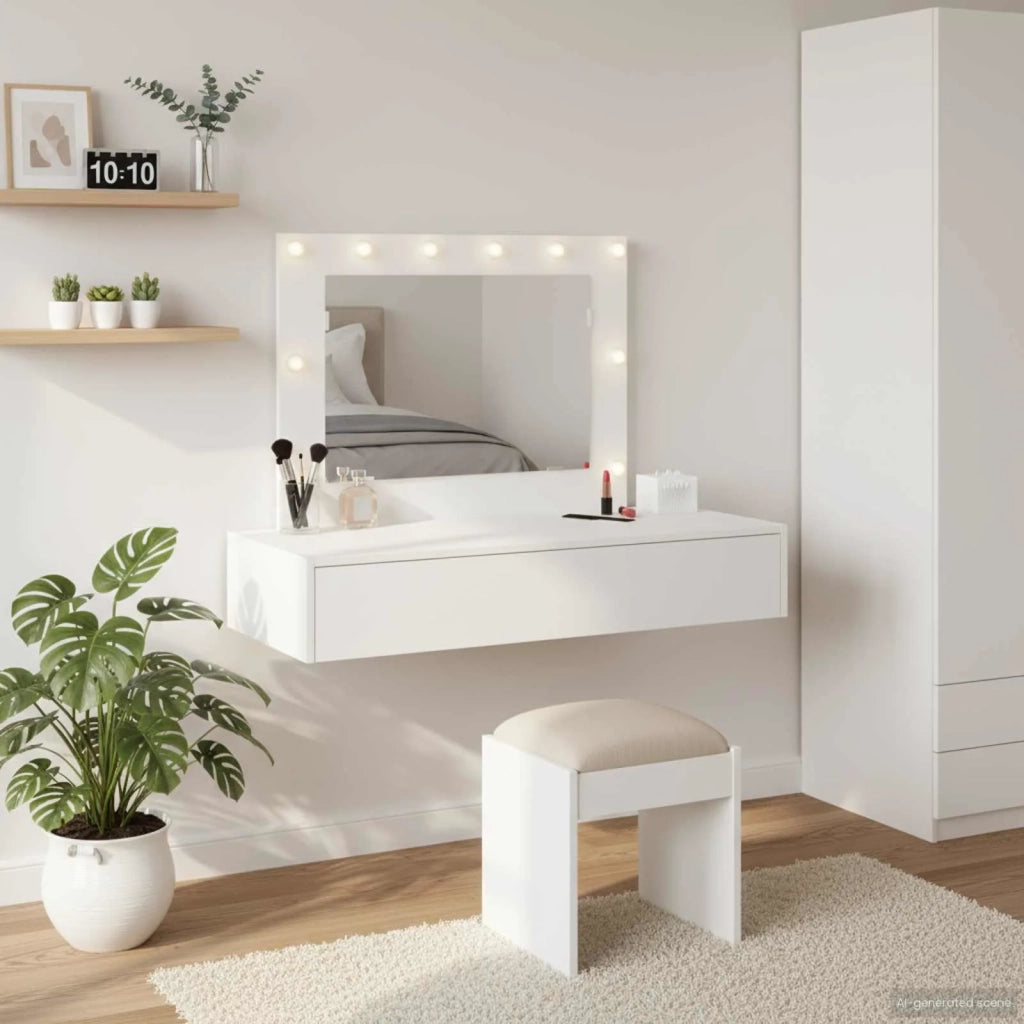 Tavolo da Trucco Bianco 100 x 40 x 70 cm Legno multistrato 865235