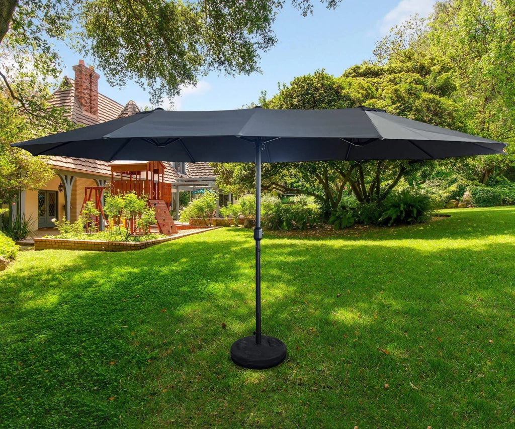 Ombrellone doppio da giardino TILIA grigio scuro peso 12,3 kg dimensioni 460x270x245 cm