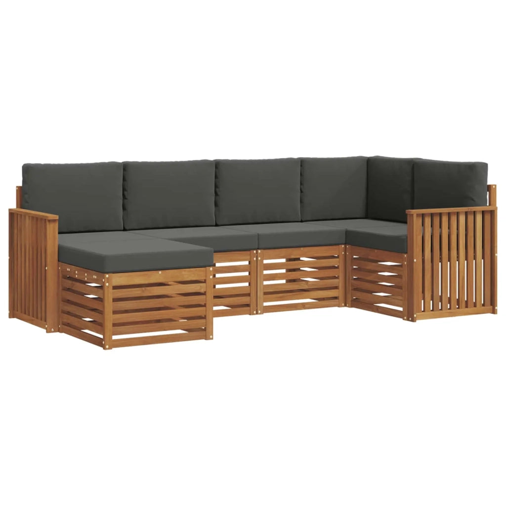 Set divano sezionale con cuscino 6 pcs Naturale e Antracite