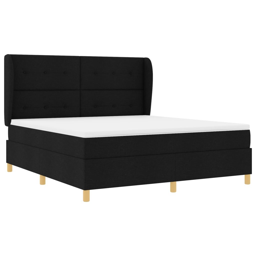 Letto Box Spring con Materasso vitaXL Nero 180x200 cm Tessuto