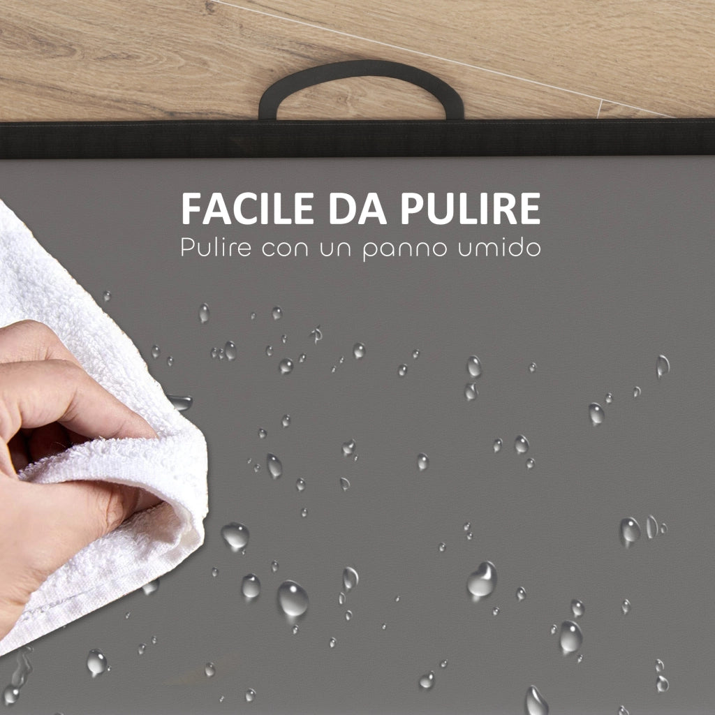 Tappetino da Ginnastica Pieghevole Materassino Fitness Antiscivolo 180x80x5H cm in Schiuma EPE Grigio