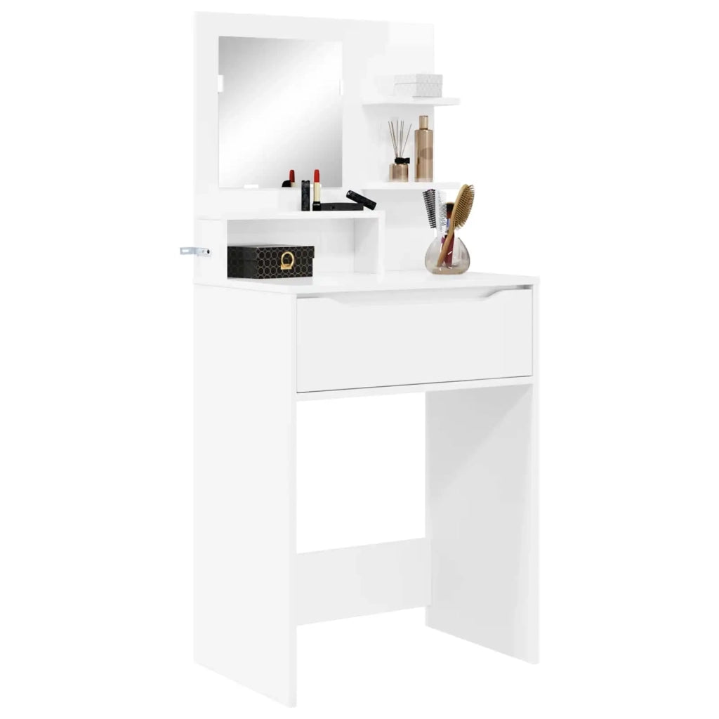 Tavoli da Trucco per Camera da Letto con cassetto Bianco Lucido 889001