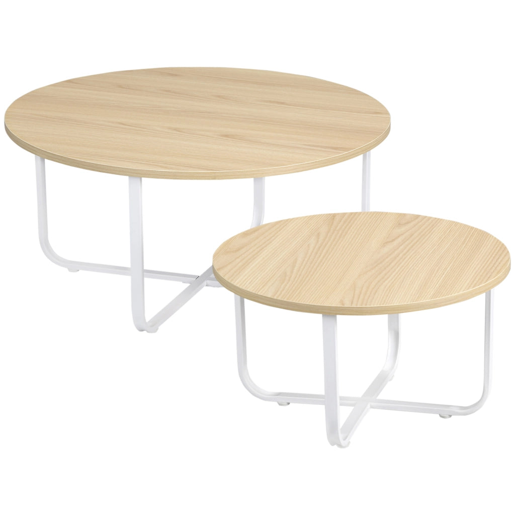 Tavolino da caff¨¨ ¨C zephmum ¨C Legno e Metallo 65x32 cm e 45x26 cm