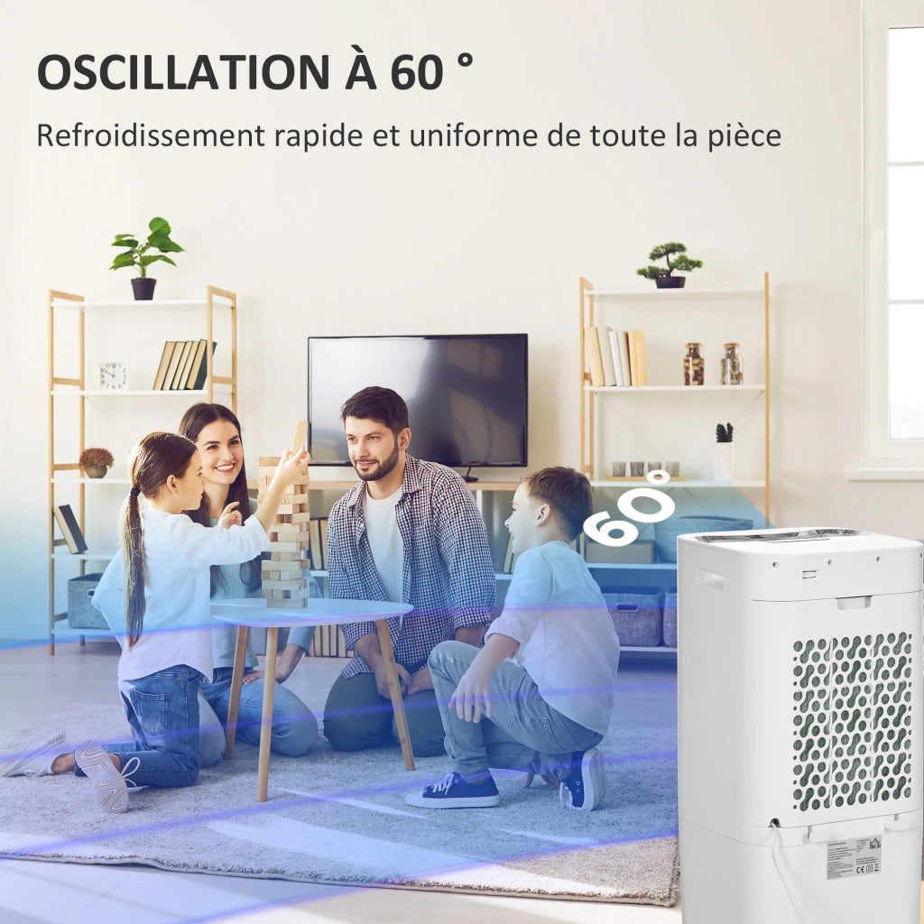 Raffrescatore d'aria portatile 3 in 1 ¨C zephmum ¨C oscillante, telecomando, 3 velocit¨¤, timer 8h, bianco