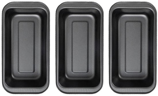 Set di Forme per Torta a Forma Quadrata - 3 Pezzi - Nero - Forme per Torta Antiaderenti - Durissime e Efficiente - Adatte per Feste di Compleanno