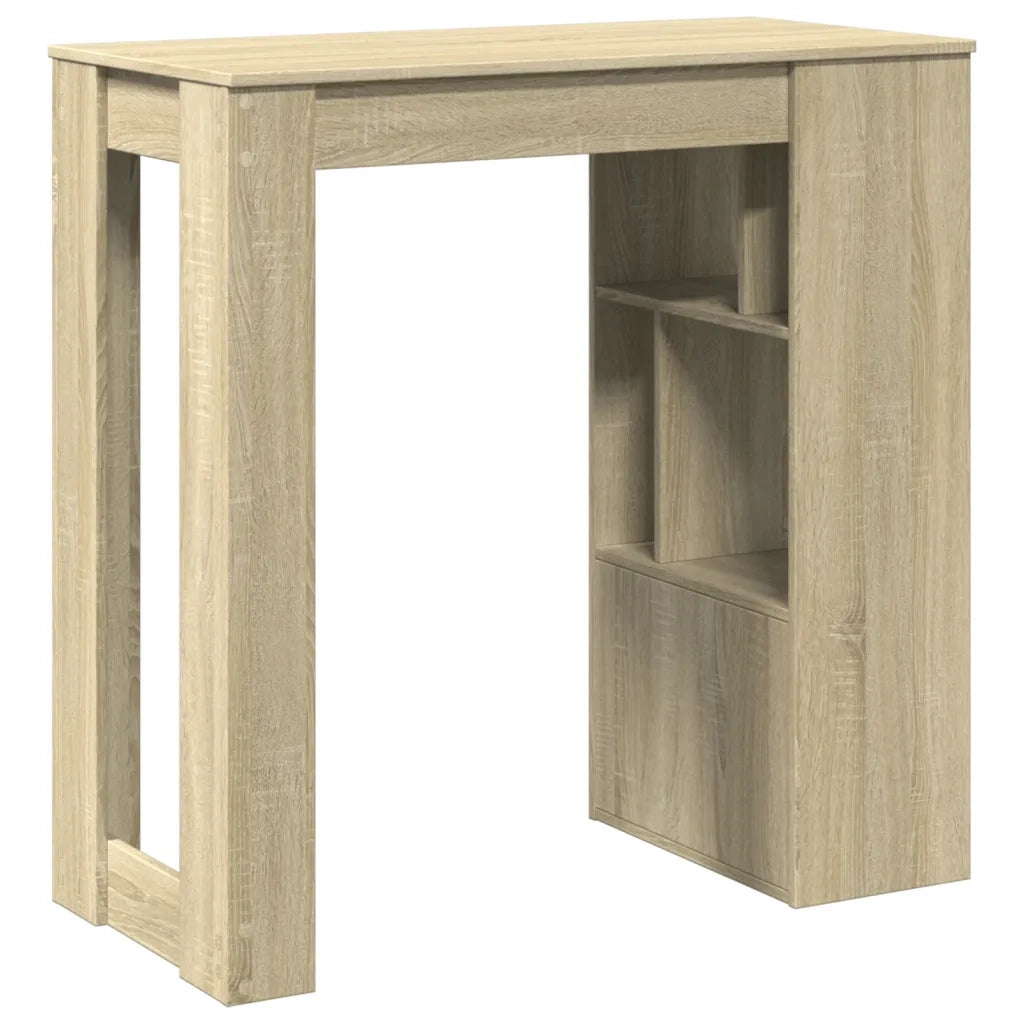 vidaXL Tavolo Bar con Rastrelliera Sonoma 102x50x103,5 cm Multistrato