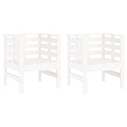 Sedie da Giardino 2 pz | Sedie da Esterno Bianche 61,5x53x71cm Legno Massello Pino