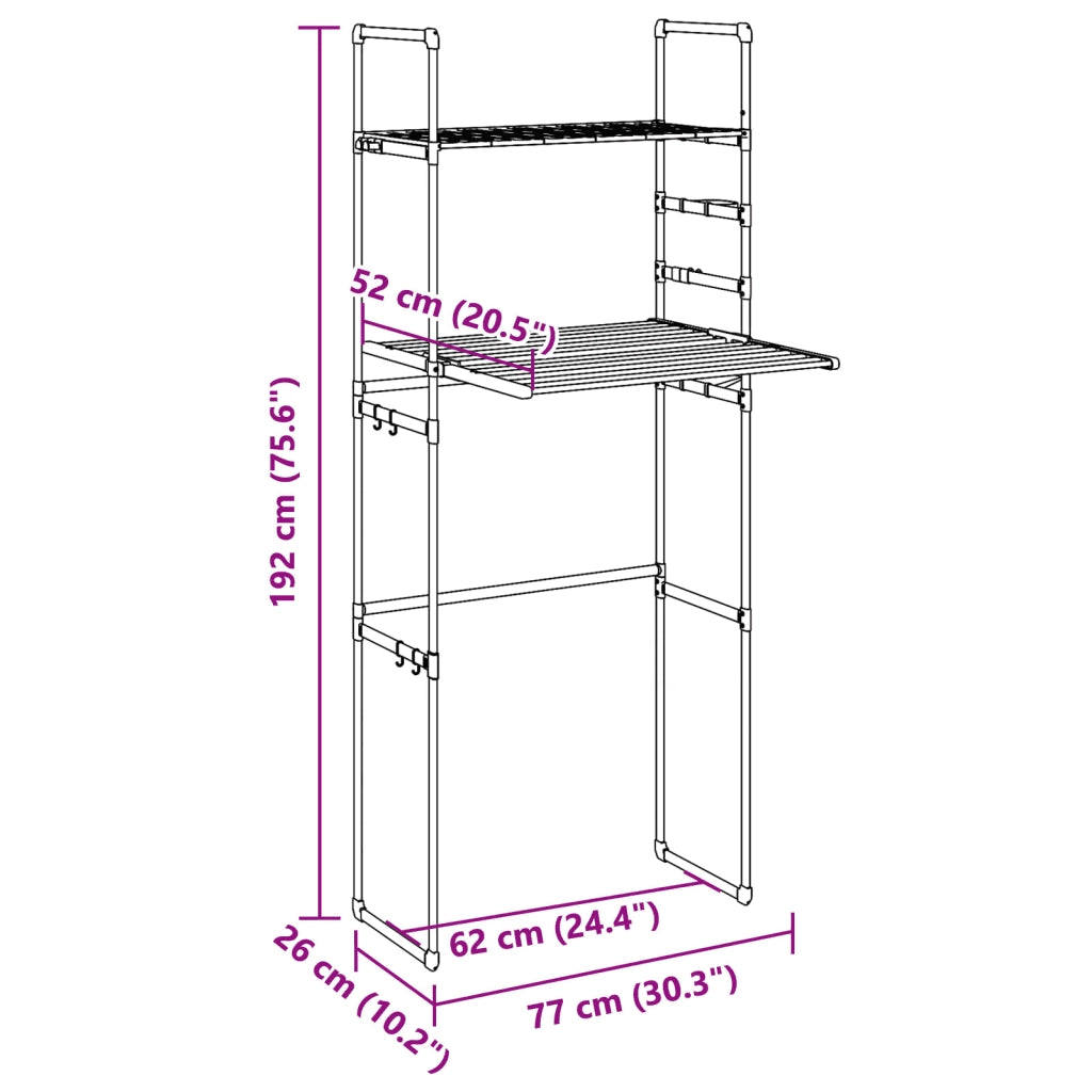 Scaffale per Lavatrice 77x52x192 cm in Alluminio CFW1306245