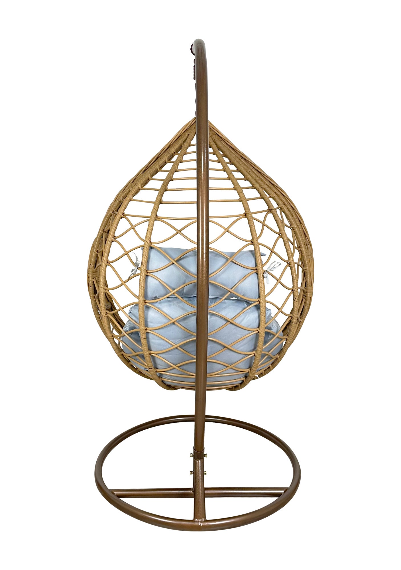 Sedia a Dondolo Poltrona Pensile Sospesa in Rattan per Interno ed Esterno Con Poggiapiedi Estraibile Modello Giulia 