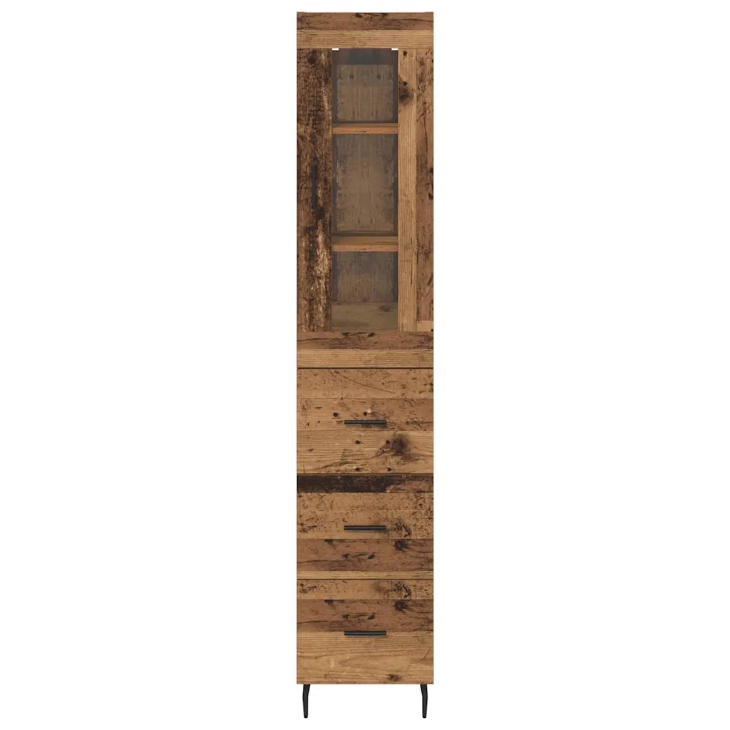 Credenza | Madia | Buffet da pranzo | Armadio da pranzo Legno vecchio 34,5 x 34 x 180 cm Legno multistrato