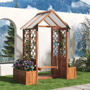 Fioriera con traliccio - Xylo - Legno massello con tettoia policarbonato 120x60cm