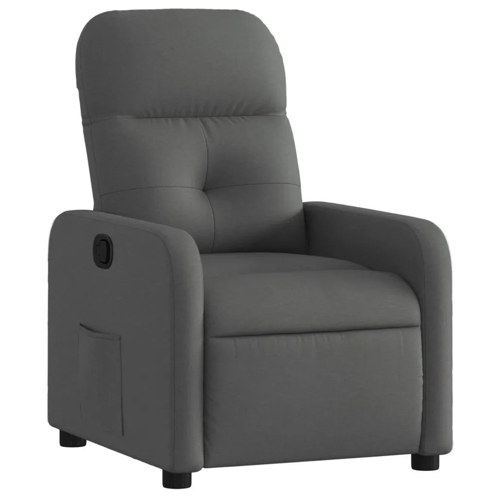 Divano Sedia-Poltrona Reclinabile in Tessuto Grigio Scuro 224337