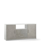 Mobile 2 Ante 2 Cassetti Kit Ossido Bianco cm 174x41x84h - Sarmog