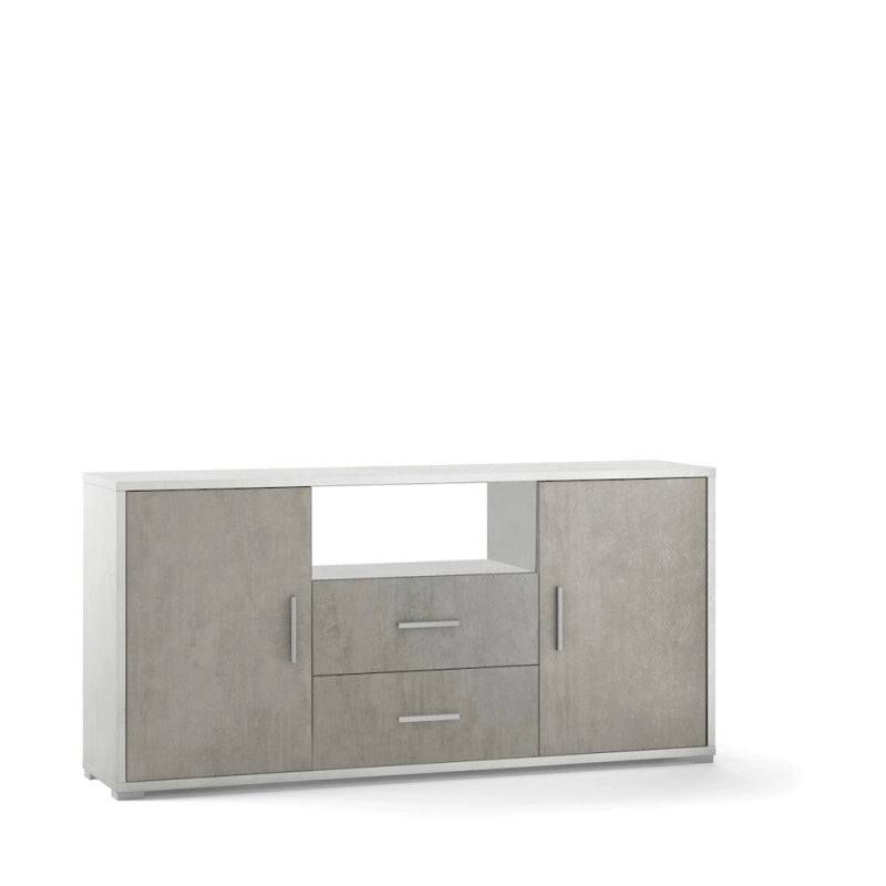 Mobile 2 Ante 2 Cassetti Kit Ossido Bianco cm 174x41x84h - Sarmog