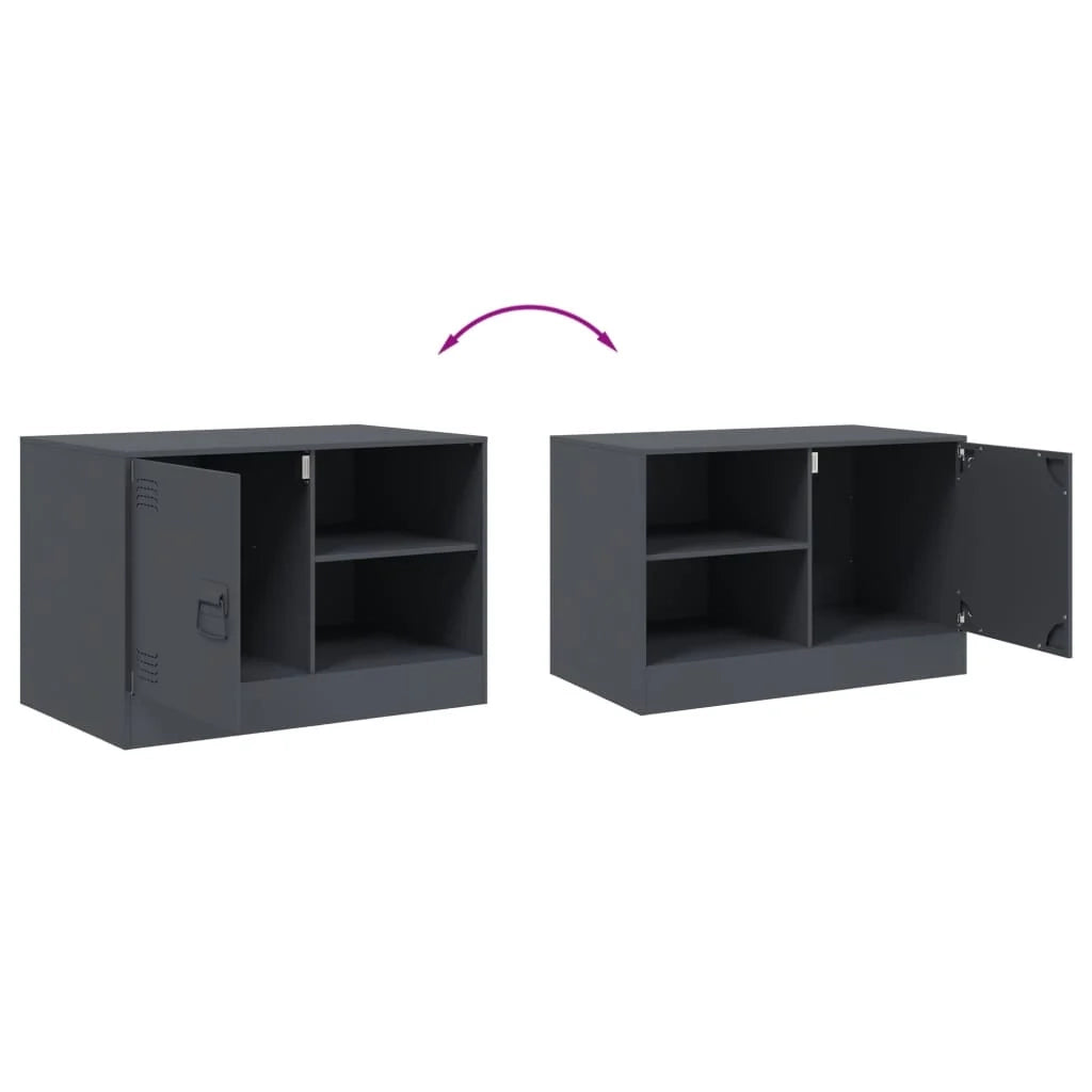 Mobile TV multimediale mensola TV credenza TV sala da pranzo soggiorno camera da letto antracite 67 x 39 x 44 cm acciaio antracite 02_0026396