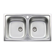 Lavello Incasso Acciaio Inox 2 Vasche Cm 86