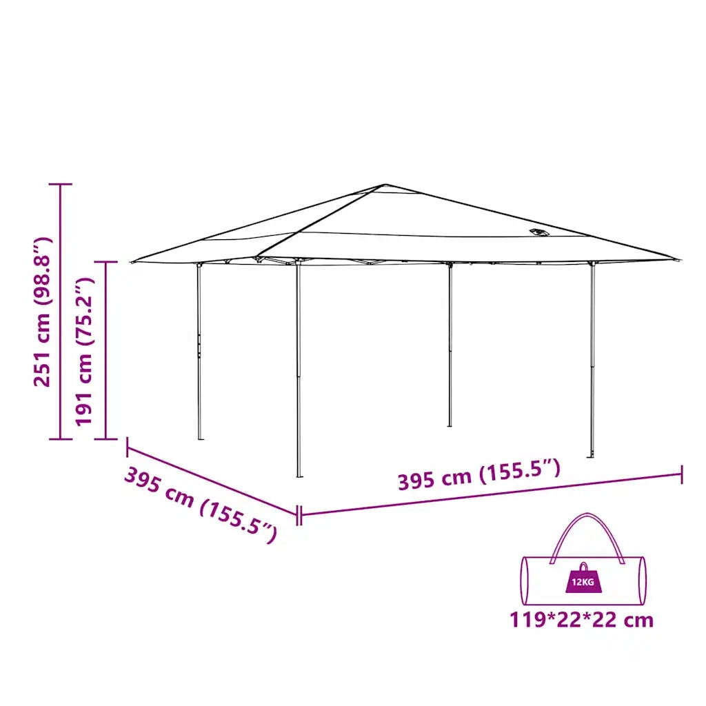 vidaXL Tenda Aggiuntiva Pop-Up Arancione 400 x 400 cm Tessuto