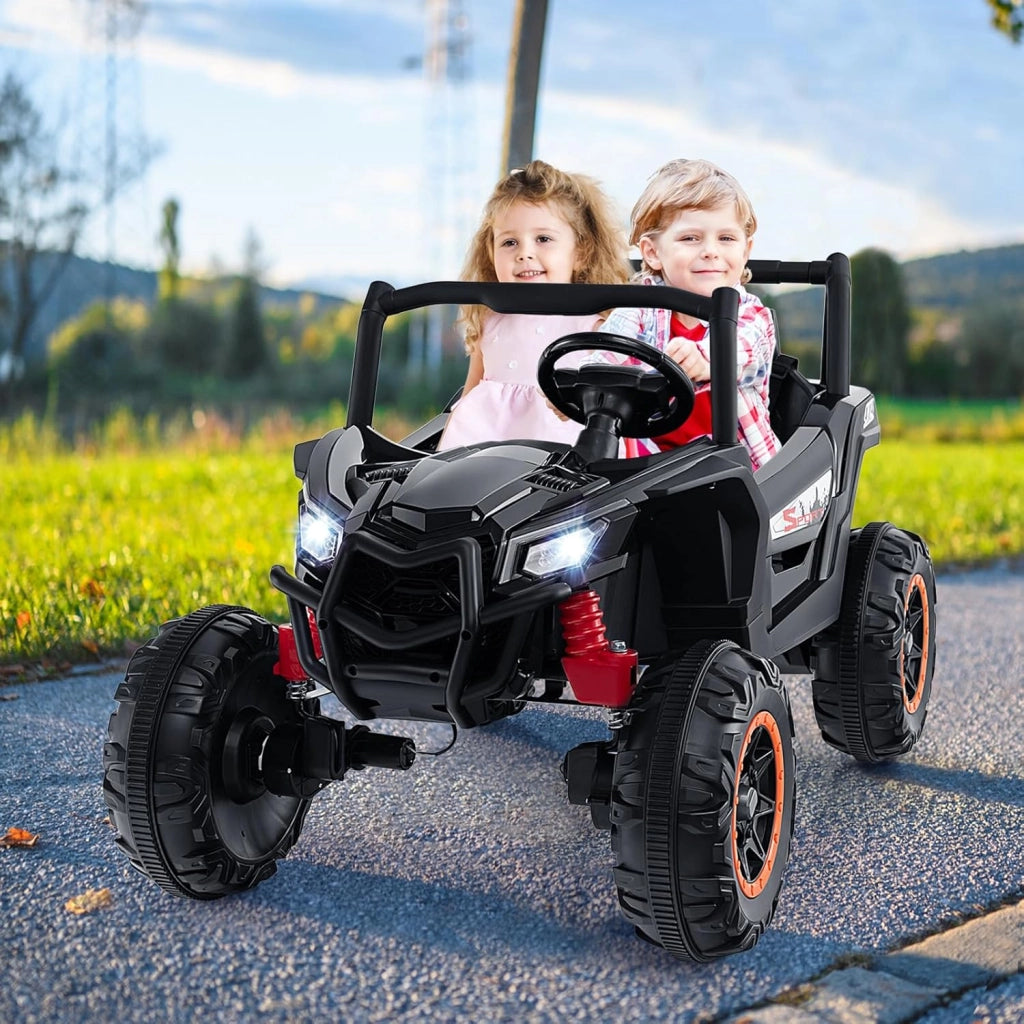 24V UTV Macchina Elettrica per Bambini, Veicolo Elettrico con 2 Posti Motore 4x100W, con Telecomando Partenza Morbida Musica, Velocità Regolabile, 3 Anni+