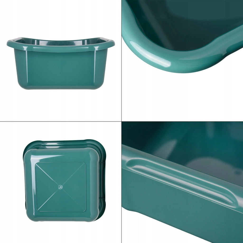 Bacinella quadrata in plastica KADAX da 8 litri con manici, colore verde