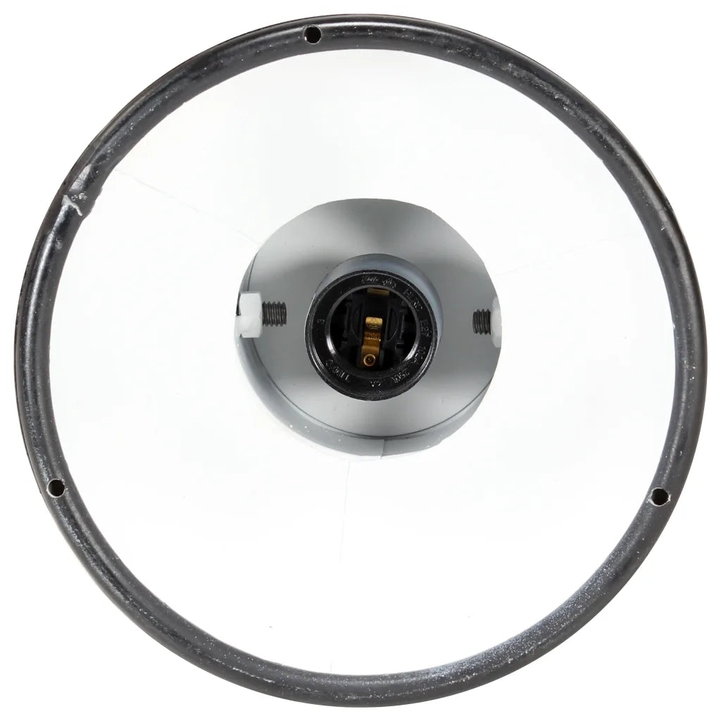Lampada a Sospensione Industriale Nera E27 Legno di Mango 320523
