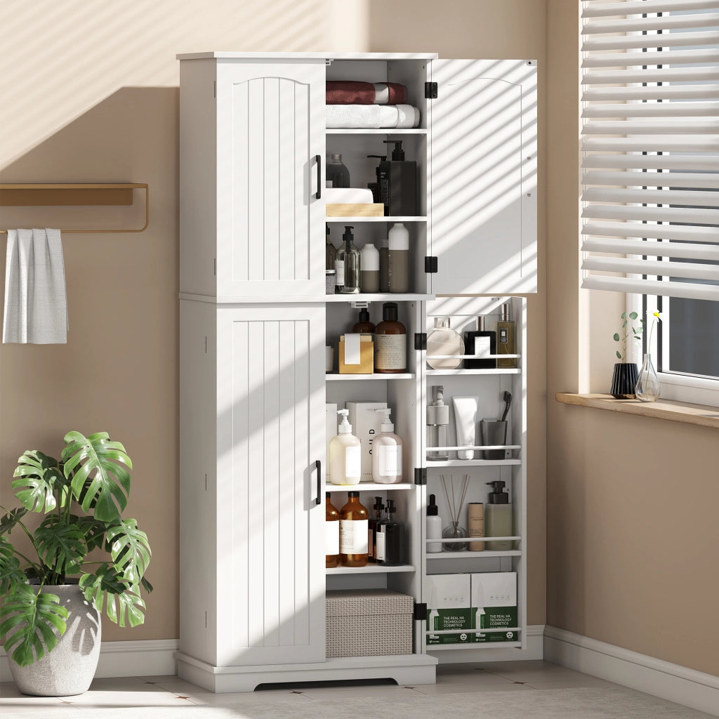 Armadio da cucina ¨C zephmum ¨C 4 porte, 10 ripiani, bianco, 60x35x162cm