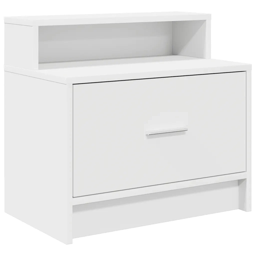 Comodino con Cassetto Bianco 51x31x47 cm