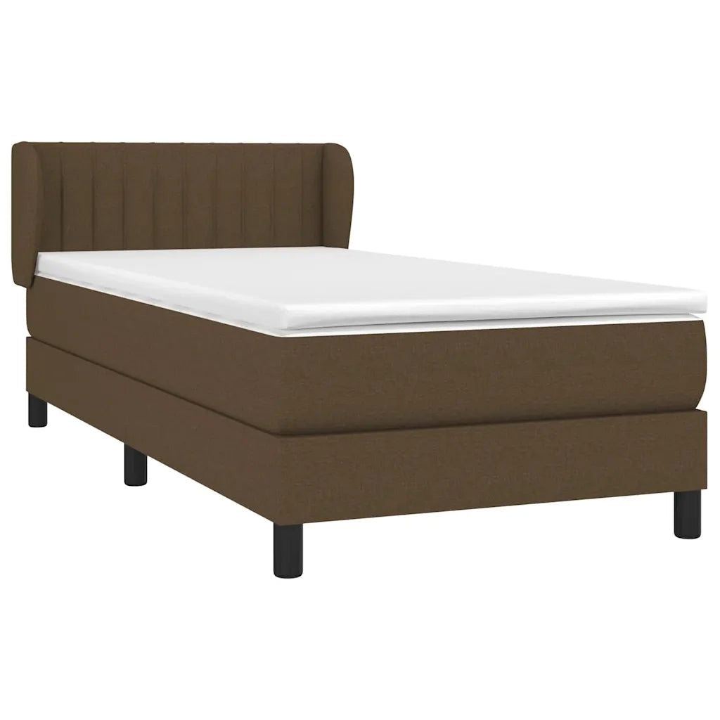 Giroletto a Molle con Materasso Marrone Scuro 90x190cm Tessuto 3126368