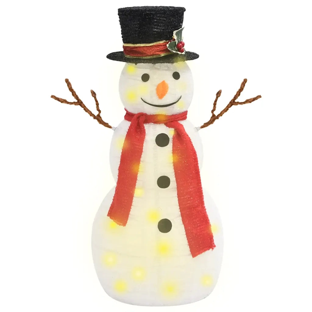 Figura Natalizia Pupazzo di Neve a LED Tessuto Pregiato 60 cm cod mxl 58607