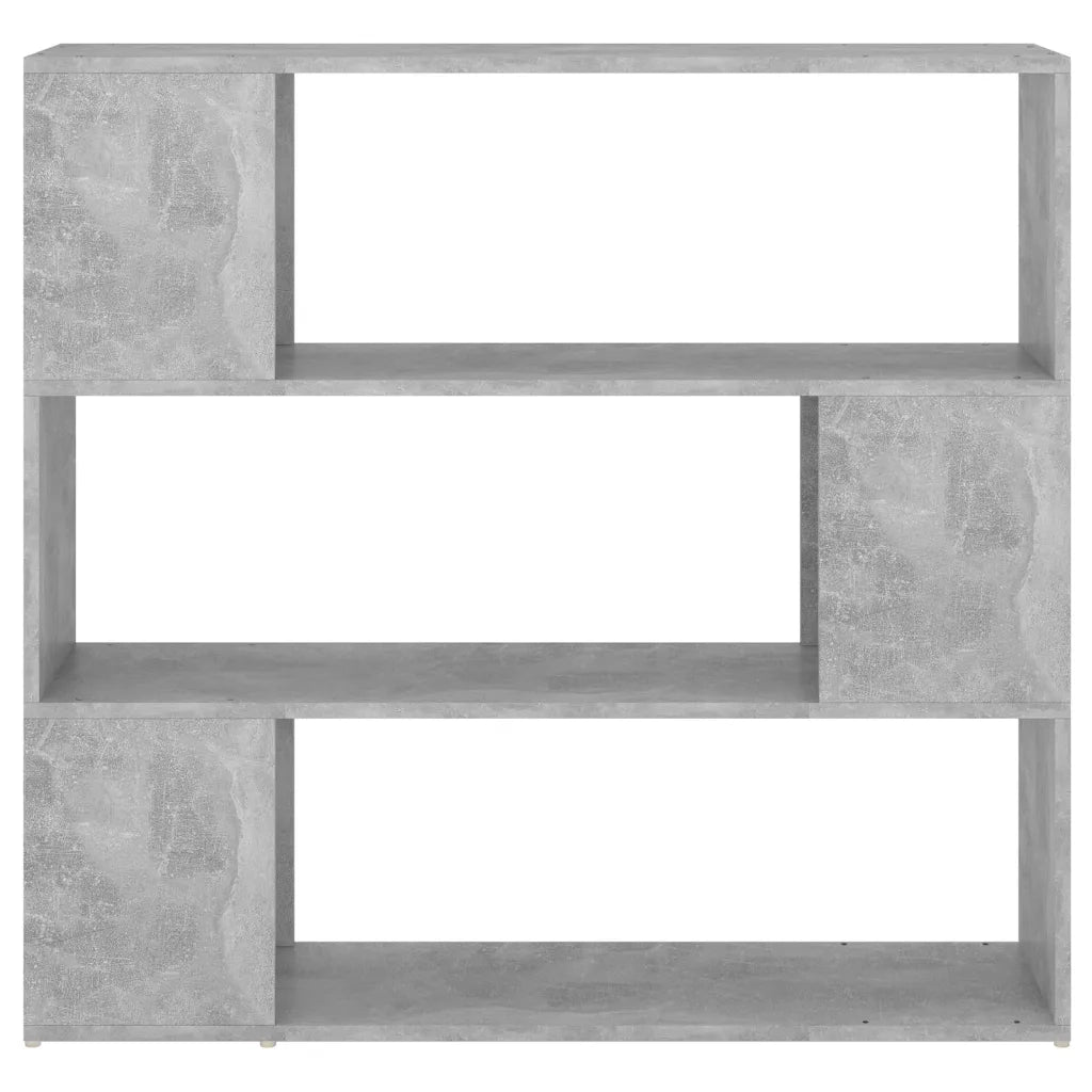 Libreria Divisorio-Scaffale per Libri-Mobile di Stoccaggio Grigio Cemento 100x24x94 cm